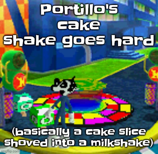 WHOAG | Portillo's cake shake goes hard; (basically a cake slice shoved into a milkshake) | image tagged in whoag | made w/ Imgflip meme maker