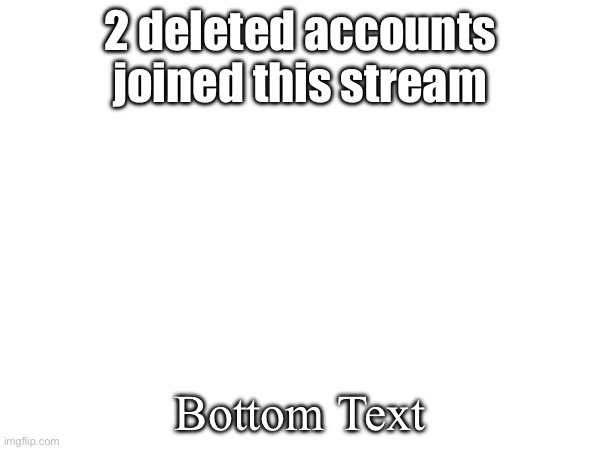 Update: | 2 deleted accounts joined this stream; Bottom Text | made w/ Imgflip meme maker