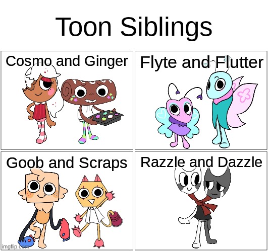 (Correction note to myself: Cosmo and Ginger are cousins, so that's a whoopsy daisy for me.) | made w/ Imgflip meme maker