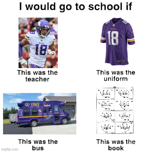 Go Vikings!! | image tagged in i would go to school if | made w/ Imgflip meme maker