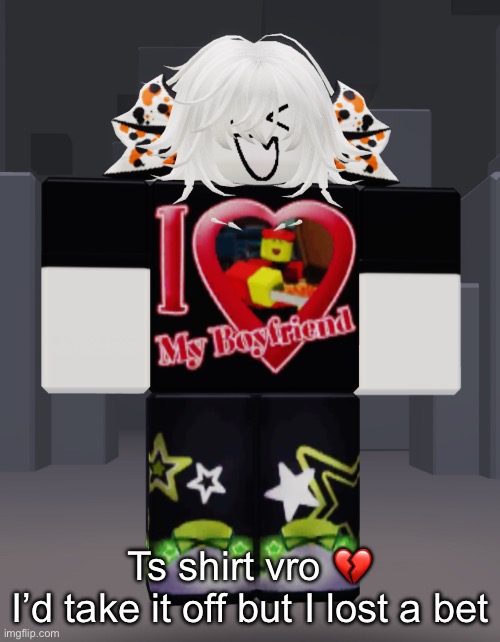 Anyways I’m a koi fish now | Ts shirt vro 💔
I’d take it off but I lost a bet | made w/ Imgflip meme maker