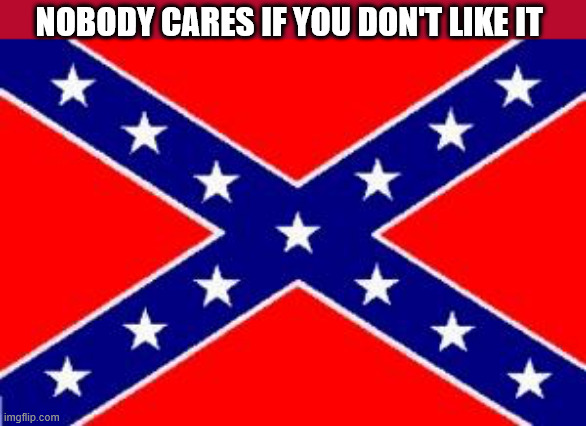 Dixie Flag | NOBODY CARES IF YOU DON'T LIKE IT | image tagged in dixie flag | made w/ Imgflip meme maker