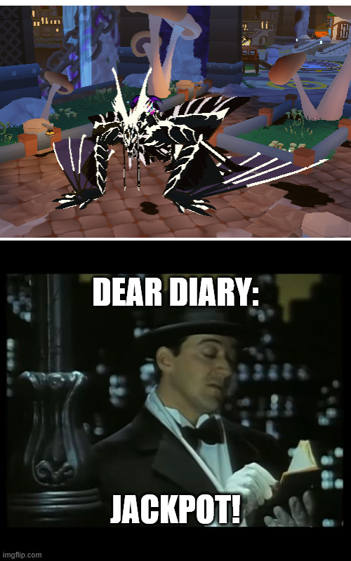got this today from auction! | DEAR DIARY:; JACKPOT! | image tagged in jeeves dear diary,dragon adventures,roblox | made w/ Imgflip meme maker