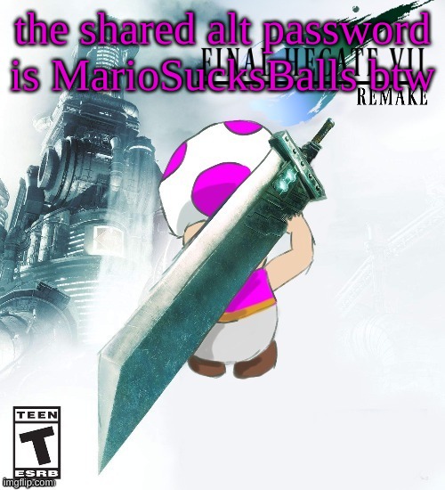 Final Hecate VII (thank you disco) | the shared alt password is MarioSucksBalls btw | image tagged in final hecate vii thank you disco | made w/ Imgflip meme maker