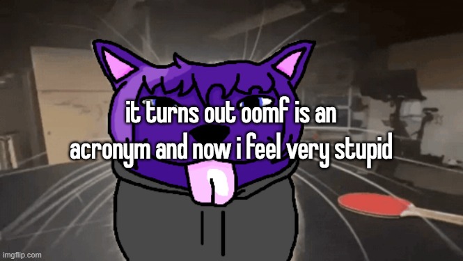 tge silly | it turns out oomf is an acronym and now i feel very stupid | image tagged in tge silly | made w/ Imgflip meme maker