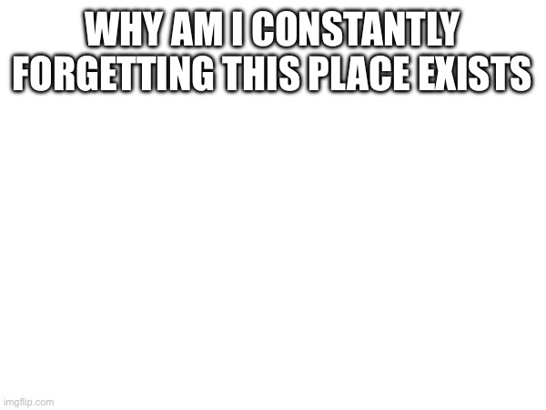 WHY AM I CONSTANTLY FORGETTING THIS PLACE EXISTS | made w/ Imgflip meme maker