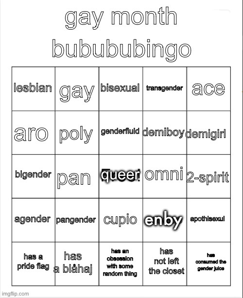 High Quality gay bingo Blank Meme Template