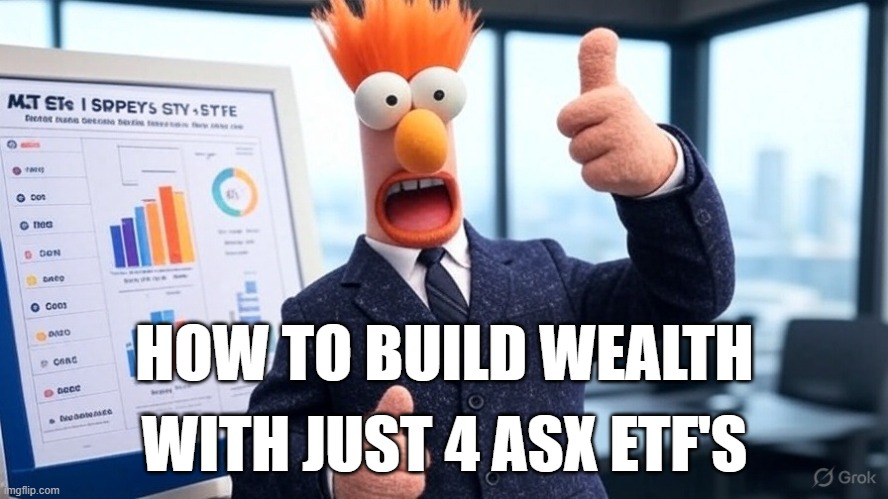 ANDIKA BULLETIN | HOW TO BUILD WEALTH; WITH JUST 4 ASX ETF'S | image tagged in beaker | made w/ Imgflip meme maker