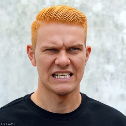 Angry Man | image tagged in angry orange haired man | made w/ Imgflip meme maker