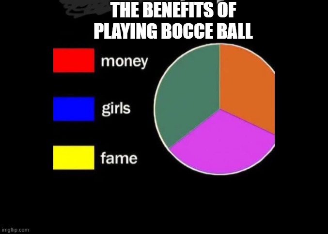 The main benefits of playing Bocce Ball.  - funny - | THE BENEFITS OF PLAYING BOCCE BALL | image tagged in sports,bocce,balls,venn diagram,funny,humor | made w/ Imgflip meme maker