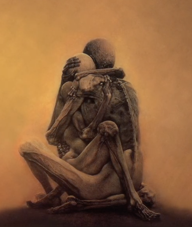 High Quality A skeletal embrace Blank Meme Template