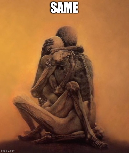 A skeletal embrace | SAME | image tagged in a skeletal embrace | made w/ Imgflip meme maker