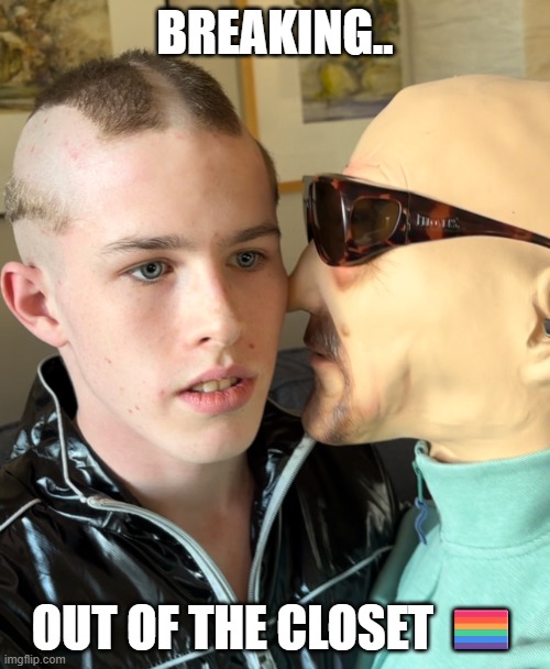 Breaking... Out Of The Closet ?️‍? | BREAKING.. OUT OF THE CLOSET 🏳️‍🌈 | image tagged in uy does creepy thing with walter white mask mask,lgbtq,breaking bad,pride month,walter white | made w/ Imgflip meme maker