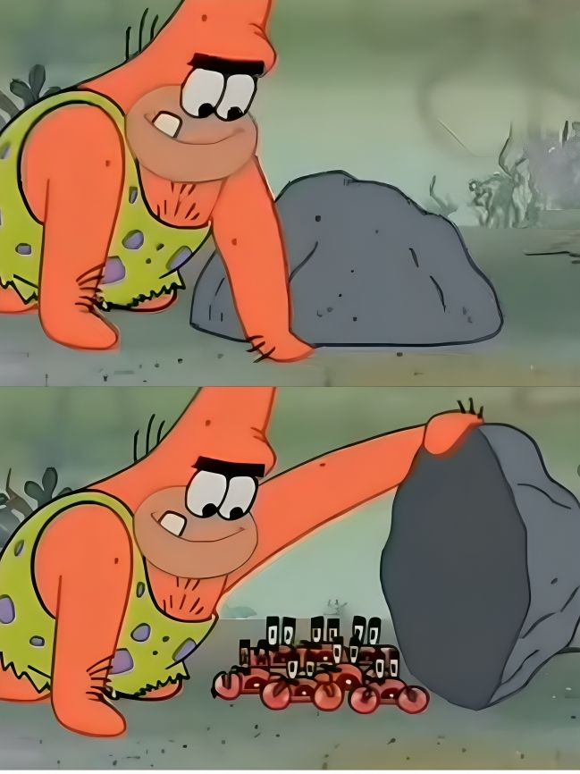 Patrick found crab Blank Meme Template