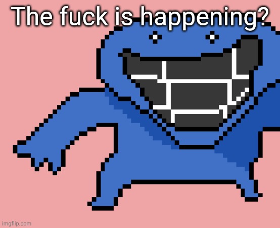 pixel dud | The fuck is happening? | image tagged in pixel dud | made w/ Imgflip meme maker