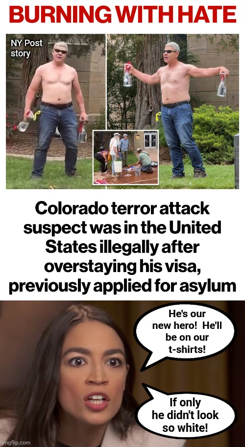 The new face of the democrat party | NY Post
story; He's our
new hero!  He'll
be on our
t-shirts! If only
he didn't look
so white! | image tagged in aoc,memes,mohamed sabry soliman,democrats,terrorist,illegal immigrants | made w/ Imgflip meme maker