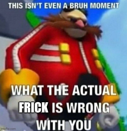 This isn't even a bruh moment | FRICK | image tagged in this isn't even a bruh moment | made w/ Imgflip meme maker