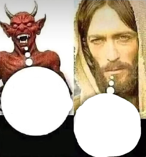 Satan vs Jesus Blank Meme Template