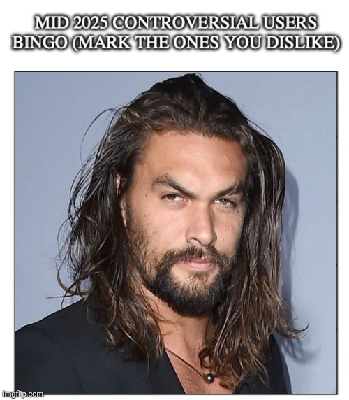 Mid 2025 controversial users bingo | image tagged in happy pride month | made w/ Imgflip meme maker