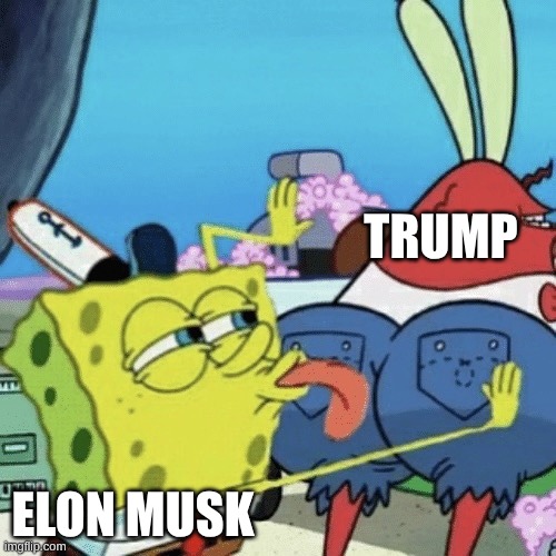 are you feeling it now *lick* | TRUMP; ELON MUSK | image tagged in are you feeling it now lick | made w/ Imgflip meme maker