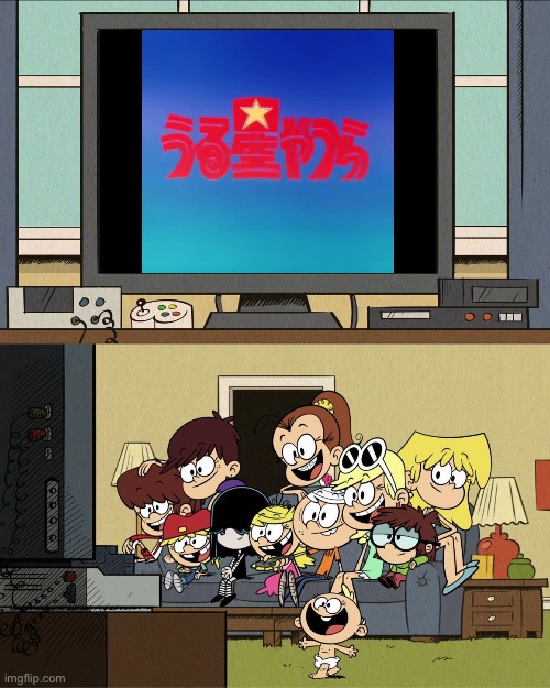 Loud Kids Watching Urusei Yatsura | image tagged in anime,the loud house,nickelodeon,lori loud,japanese,lincoln loud | made w/ Imgflip meme maker