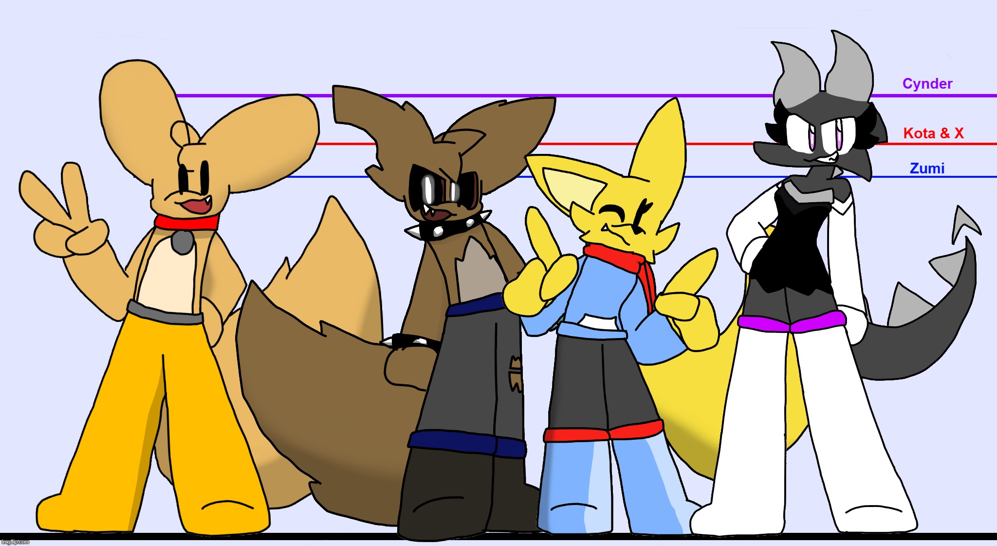 height chart | image tagged in i just used their reference sheets lol | made w/ Imgflip meme maker