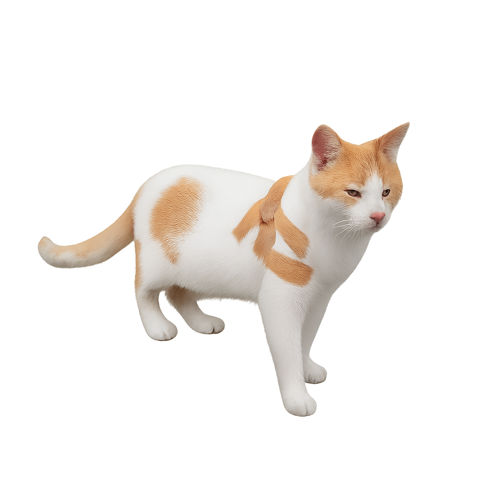 Orange white cat Blank Meme Template