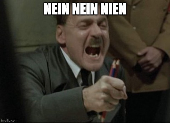 nein | NEIN NEIN NIEN | image tagged in hitler downfall | made w/ Imgflip meme maker