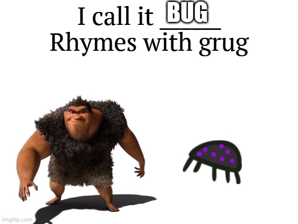 Made this meme because bored | BUG | image tagged in i call it _____ | made w/ Imgflip meme maker