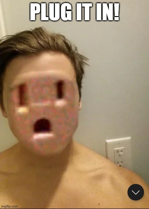 Plug Ugly | PLUG IT IN! | image tagged in cursed image | made w/ Imgflip meme maker