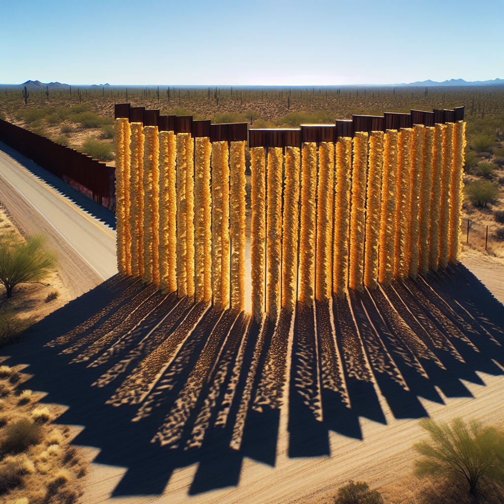 High Quality Southern US border wall made out of taco shells Blank Meme Template