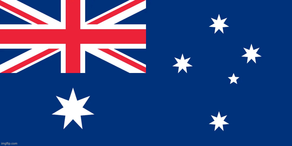 Flag of Australia if it was in Oceania | made w/ Imgflip meme maker