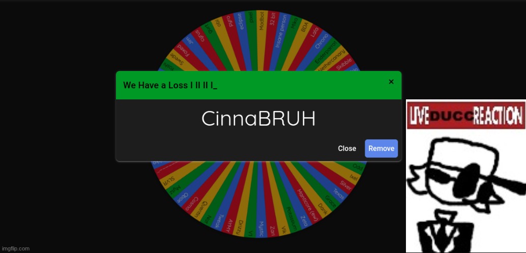 Cinnabruh has joined Cinnabox (in the losers section. HA) | made w/ Imgflip meme maker