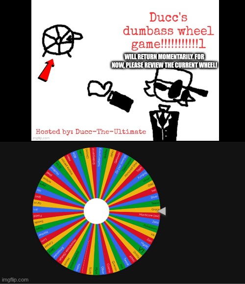 And with that, Cya guys!!! | WILL RETURN MOMENTARILY. FOR NOW, PLEASE REVIEW THE CURRENT WHEEL! | made w/ Imgflip meme maker