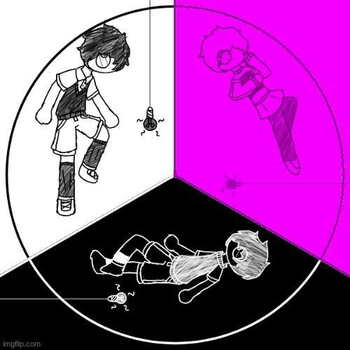 BLACK, WHITE AND PINK SPACE | image tagged in omori,art,ocs | made w/ Imgflip meme maker