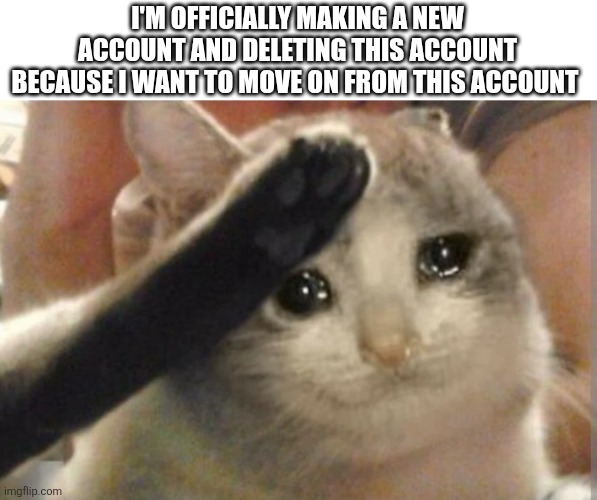 Goodbye Imafunnyperson | I'M OFFICIALLY MAKING A NEW ACCOUNT AND DELETING THIS ACCOUNT BECAUSE I WANT TO MOVE ON FROM THIS ACCOUNT | image tagged in goodbye | made w/ Imgflip meme maker