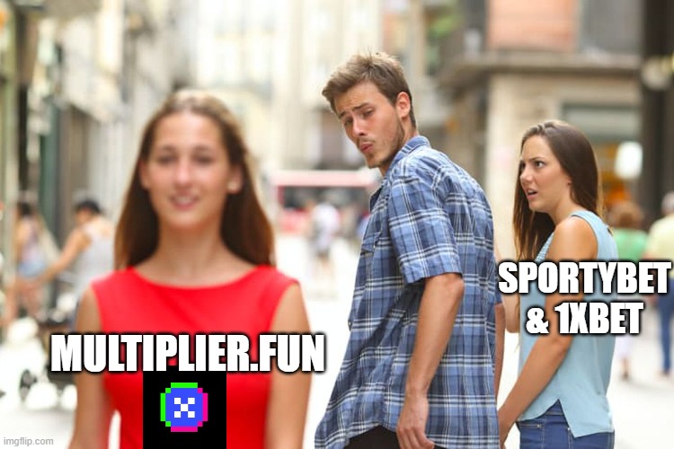 gOOD EATS | SPORTYBET & 1XBET; MULTIPLIER.FUN | image tagged in guy holding hand with girl and looks back | made w/ Imgflip meme maker