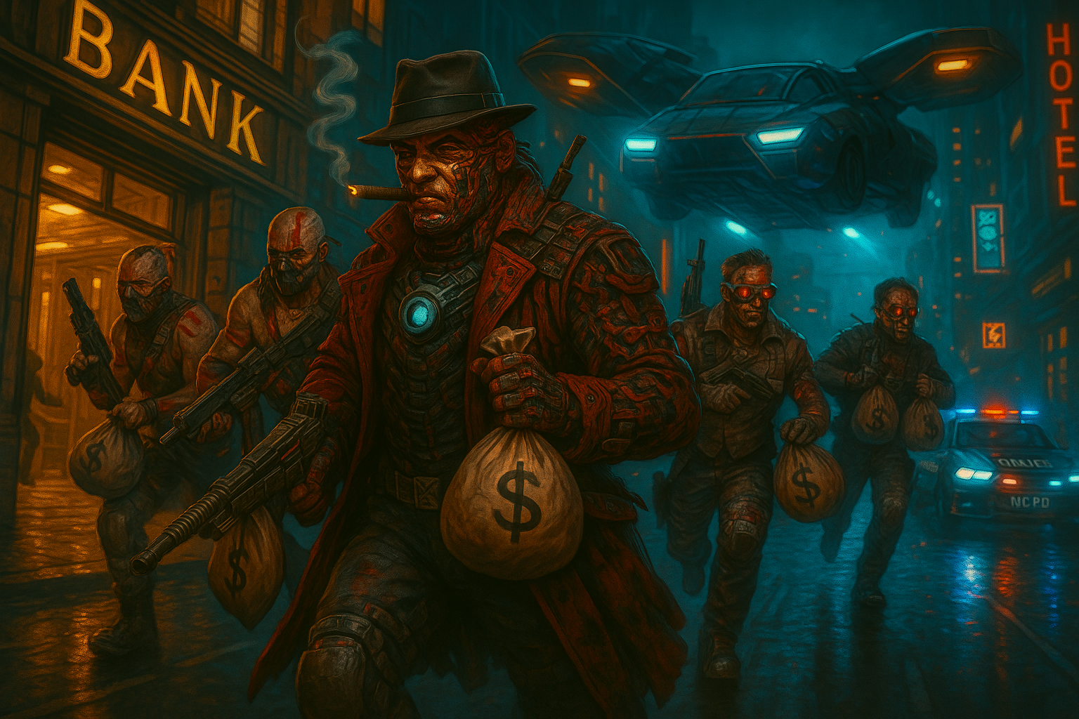 Maelstrom Boss Al Capone robs bank in nightcity ? Blank Meme Template