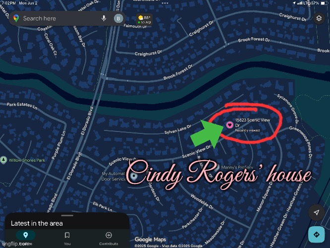 Cindy Rogers' house | Cindy Rogers’ house | image tagged in texas,houston,technology,school,repair,security | made w/ Imgflip meme maker