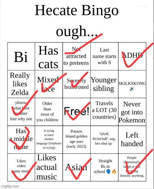 Hecate Bingo | image tagged in hecate bingo | made w/ Imgflip meme maker