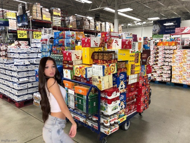Jasmine is Going to Sam's Club | image tagged in girl,pretty girl,beautiful girl,youtube,instagram,shopping | made w/ Imgflip meme maker
