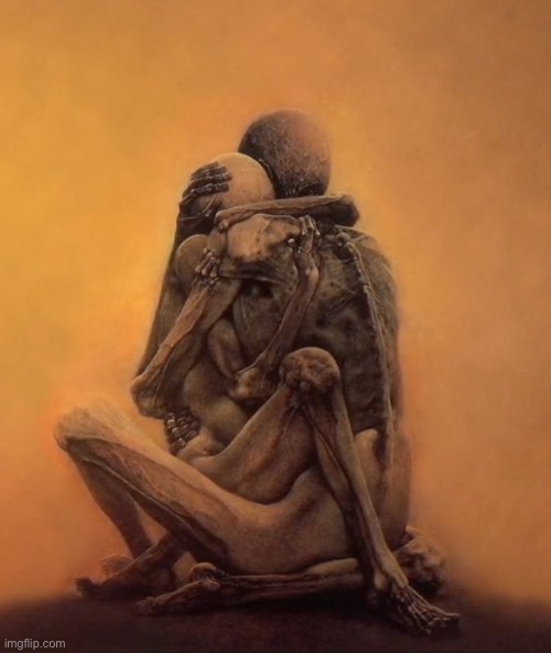 A skeletal embrace | image tagged in a skeletal embrace | made w/ Imgflip meme maker