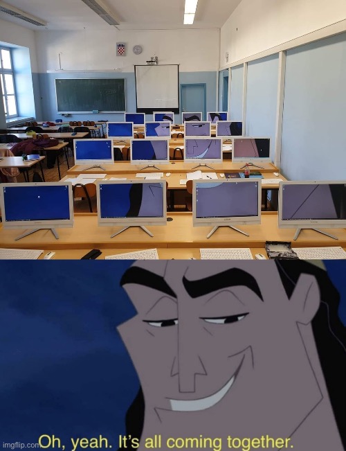 Oh yeah, it’s all coming together! | image tagged in it's all coming together,kronk,cool,oh wow are you actually reading these tags,reddit | made w/ Imgflip meme maker