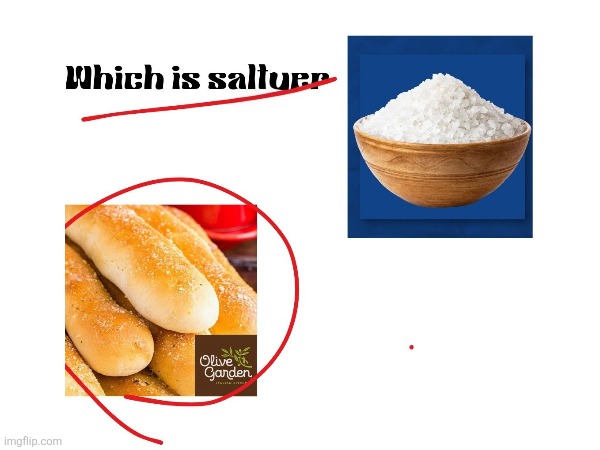 Olive garden breadsticks | image tagged in salt | made w/ Imgflip meme maker