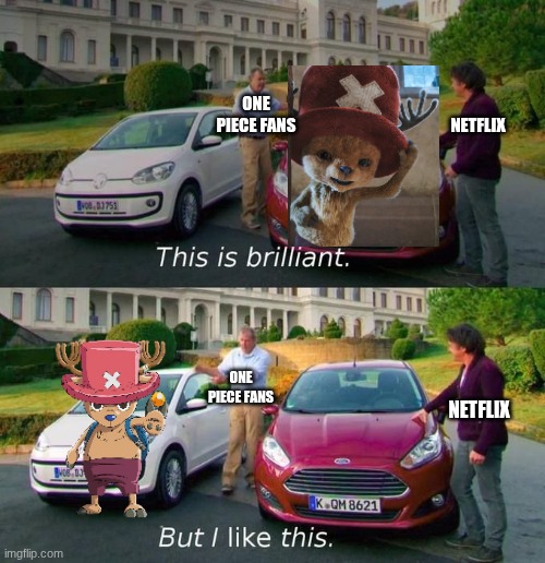 This Is Brilliant But I Like This | ONE PIECE FANS; NETFLIX; ONE PIECE FANS; NETFLIX | image tagged in this is brilliant but i like this,one piece | made w/ Imgflip meme maker