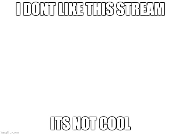 I DONT LIKE THIS STREAM; ITS NOT COOL | made w/ Imgflip meme maker