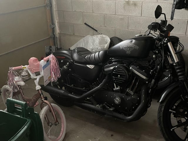 Big Harley and Little Bike Blank Meme Template