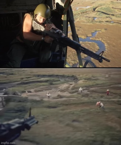 Helicopter door gunner Blank Meme Template