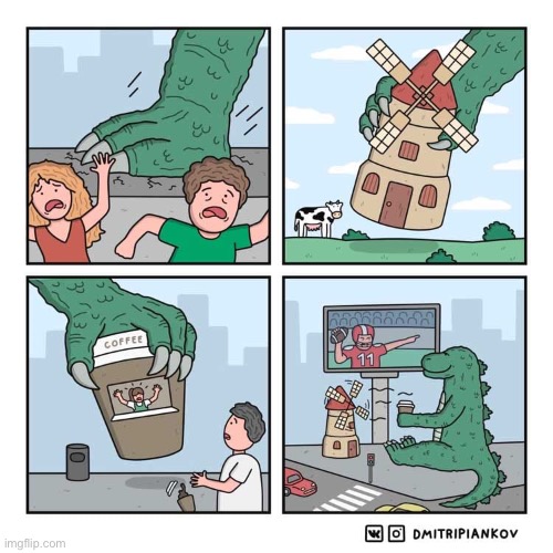 image tagged in comics,godzilla,football game | made w/ Imgflip meme maker