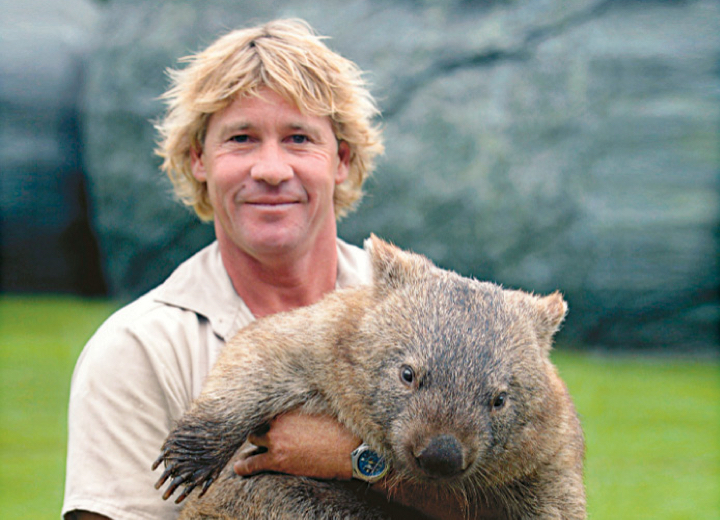 High Quality Steve Irwin with a wombat Blank Meme Template